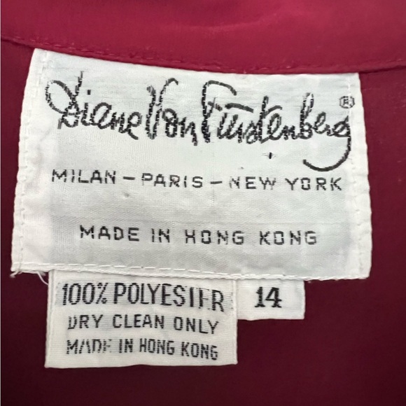 Diane Von Furstenberg Burgundy Long Sleeve Dress - Picture 4 of 6